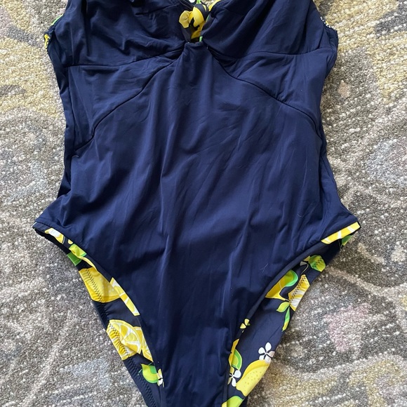 Trina Turk Lemon Love One Piece Swimsuit Size 6 - Picture 4 of 9